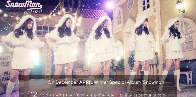 Foto teaser per la canzone natalizia “Snowman” delle April