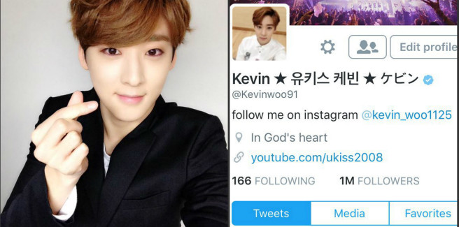 Kevin degli U-KISS raggiunge 1 Milione di followers su twitter
