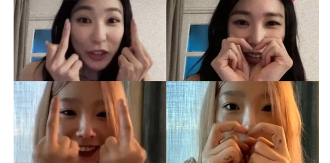 Il legame delle SNSD: Taeyeon e Tiffany fanno il dito medio a Sooyoung, che non ha risposto, e parlando di reunion